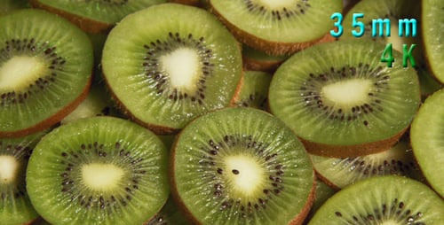 Close up of Sliced Kiwi Fruit