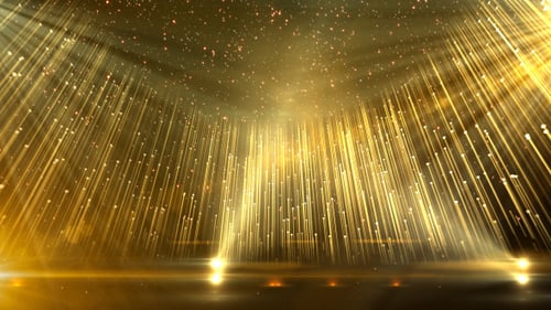 Elegant Golden Particle Rain Awards Stage Background