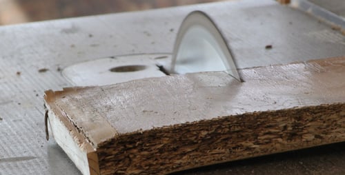 Table Saw Cutting Particle Board Material