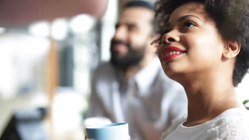 Happy Creative Team Drinking Coffee In Office 25