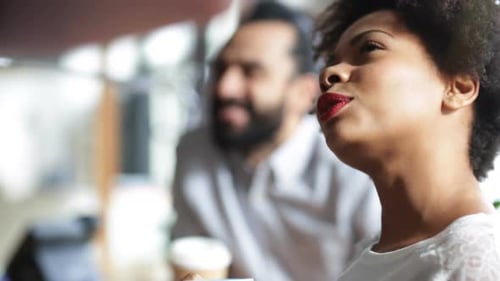 Happy Creative Team Drinking Coffee In Office 26