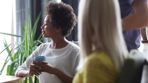 Happy Creative Team Drinking Coffee In Office 31