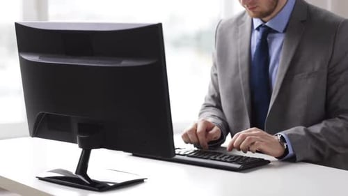 Close Up Of Businessman Hands Typing On Keyboard 5