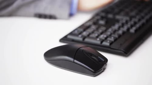 Close Up Of Male Hand With Keyboard And Mouse 2