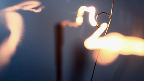 Abstract Lights with a Dark Blue Background