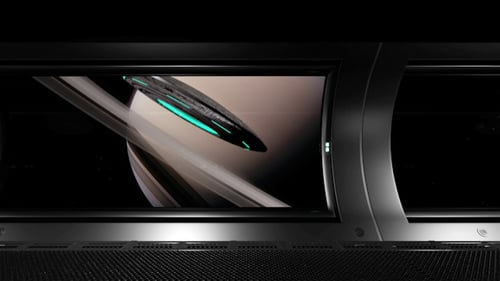 Science Fiction View from inside a Space Station