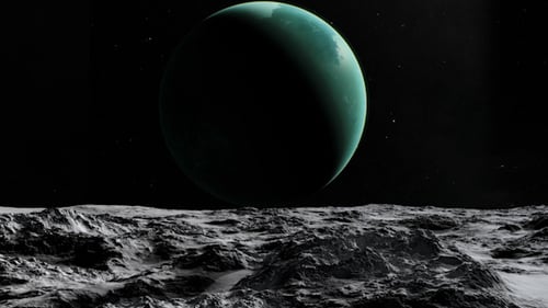 Planetenansicht von einem Asteroiden im Weltraum