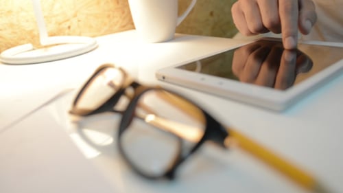 Using Tablet in Work Room