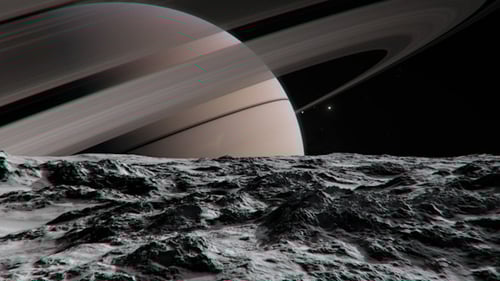 View of Saturn from an Asteroid