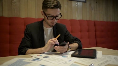 Man Using Smartphone