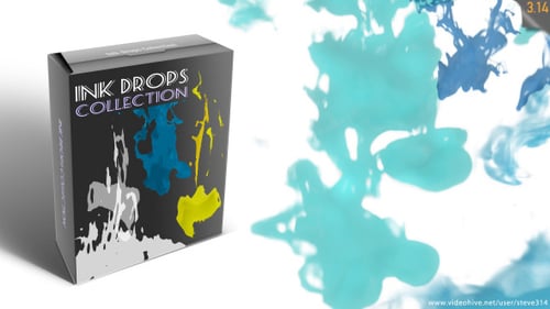 Colorful Ink Drops on a White Background