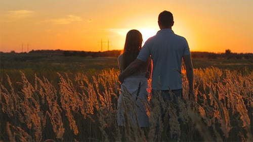 Couple in Love at Sunset