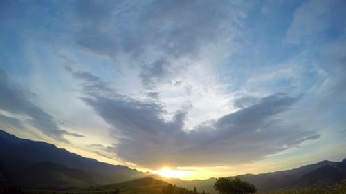 Sunset in Carpathian Mountains
