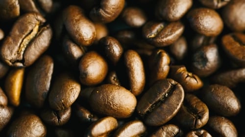 Close Up of Delicious Roasted Coffee Beans