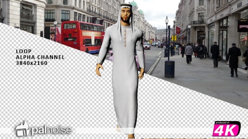 Hombre árabe caminando