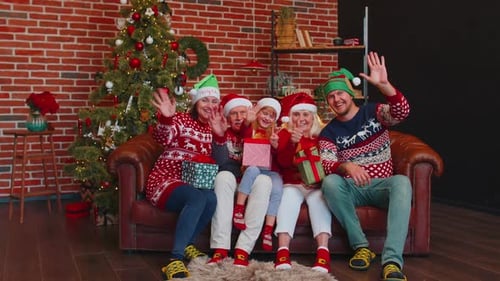 Festive Family Celebrates Christmas Together