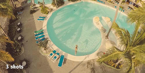 Cute Woman Swim in Pool