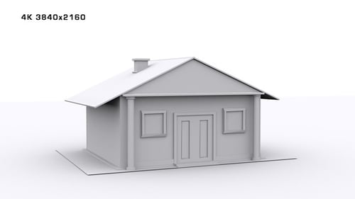 Minimalist Geometric House Assembly Animation