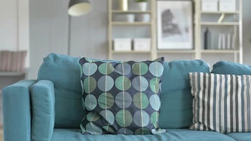 Young Woman Coming And Siting on Couch