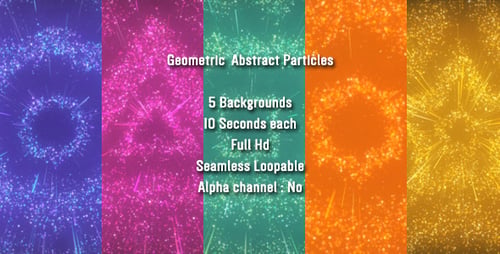 Seamless Looping Geometric Abstract Particle Backgrounds