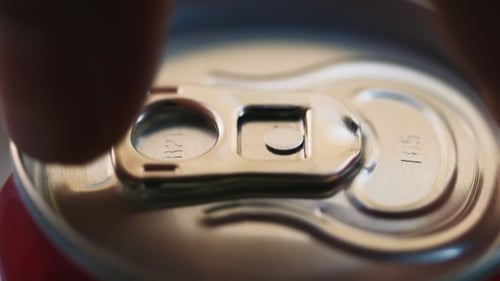 Opening a Refreshing Can of Soda, Close Up
