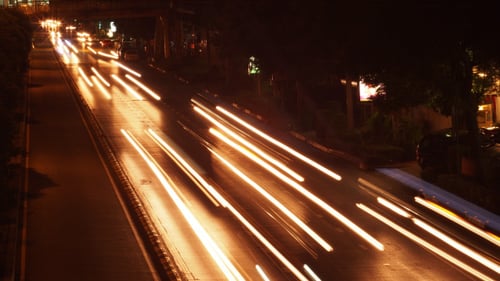 Time Lapse of Night Traffic in the City