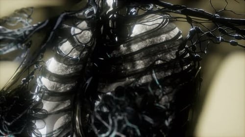 Futuristic Human Nervous System and Skeleton Scan