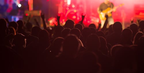 Energetic Concert Crowd at a Live Music Event