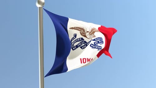 Realistic Waving Flag of Iowa State