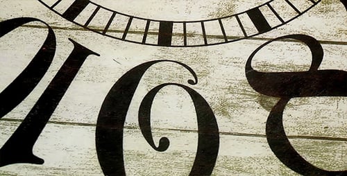 Distressed Clock Face with Bold Numbers