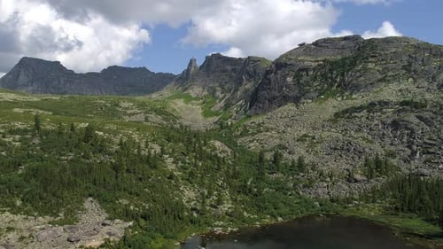Aerial View on Summer Mountain Landscape