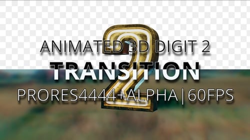 Transición de dígito 2 animados UHD 60fps
