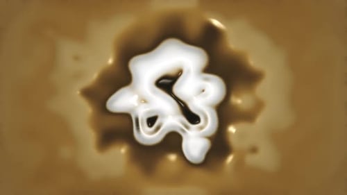 Graphische Animation der Draufsicht Bewegung von Kaffee und Milch Wirbel in Form eines Kreises in der