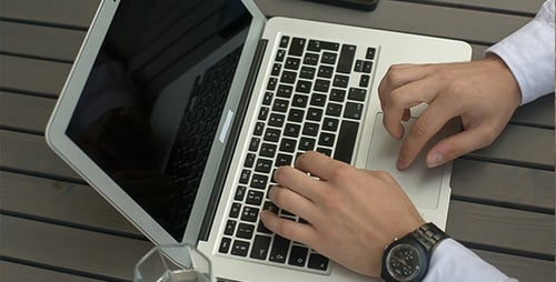 Typing on a Laptop Close Up