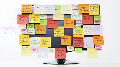 Monitor With Post-it Notes
