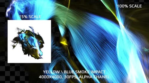 Abstract Yellow Blue Smoke Impact Transition