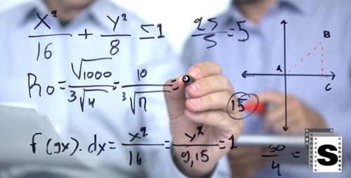 Adults Solving Math Equations Together on Glass Board