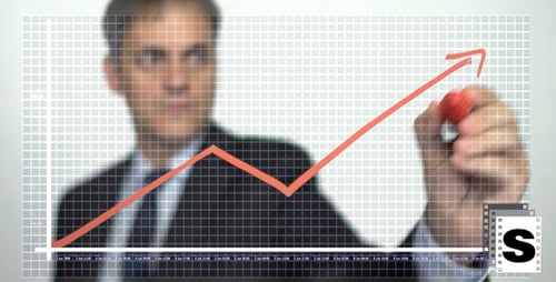 Graph Drawn On Clear Screen Shows Positive Trends