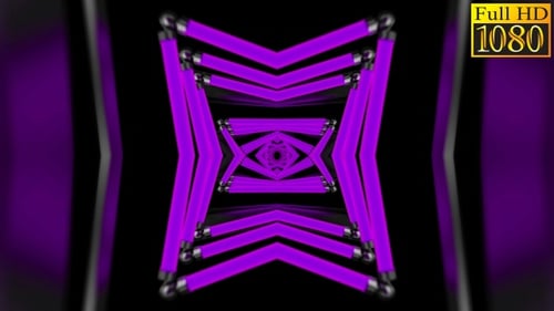 Seamless Neon Purple Geometric Tunnel Loop Background