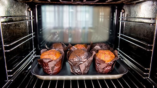 Muffins Baking in a Hot Oven