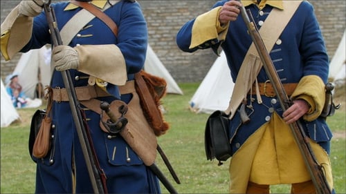 Historical Soldiers Standing with Rifles and Swords