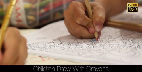 Children Draw With Crayons 3