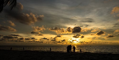 Cloudy Sunset at The Beach 01