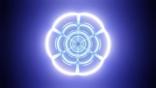 Pulsating Neon Blue Yellow Disco Background VJ Loop