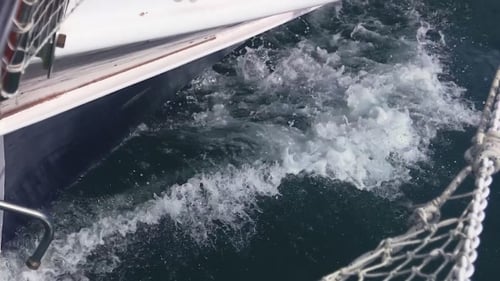 Boat Hull Gliding Smoothly on the Ocean