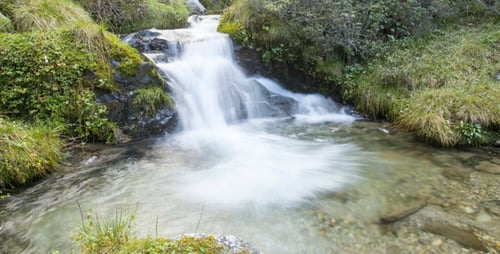 Mossy Stones Along Mountain River
