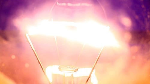 Abstract interior of a glowing light bulb