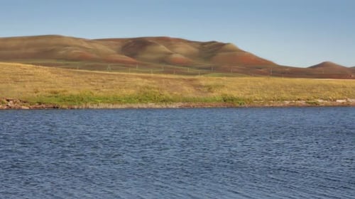 Summer Lake And Hills Landscape