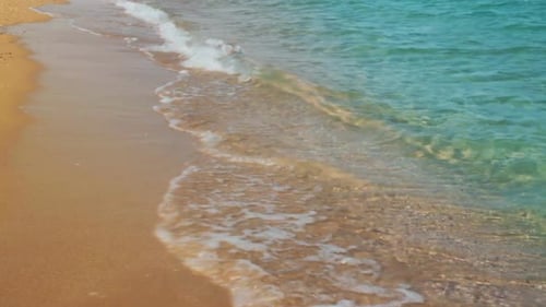 Turquoise Sea Water Waves And Sand Beach 3