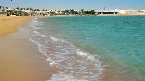 Turquoise Sea Water Waves And Sand Beach 4